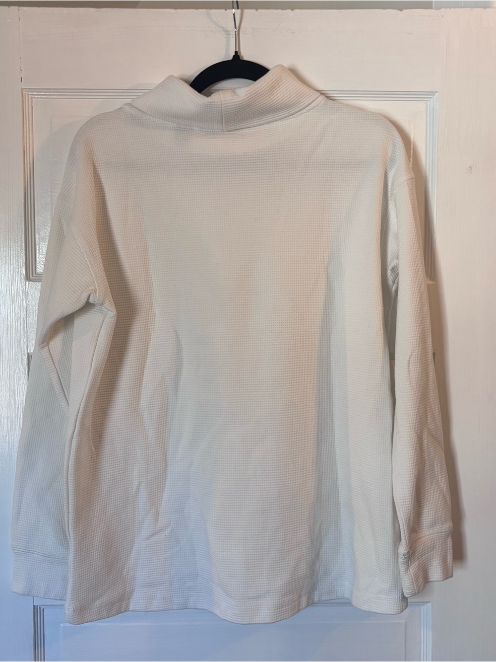 NWOT Lands' End Cream Waffle Turtleneck Pullover - Picture 3 of 4